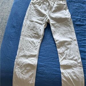 Agolde White Straight Jeans Distressed Style